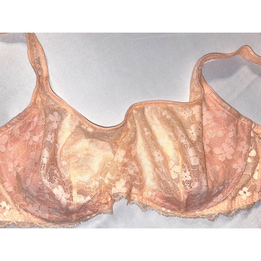 Victoria Secret 36DDD bra womens nude peach pink T-shirt push up without padding